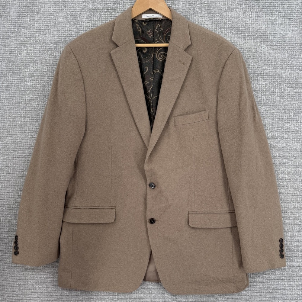 Lauren‎ Ralph Lauren Sport Coat Mens 44L Brown Wool Cashmere Two Button Blazer